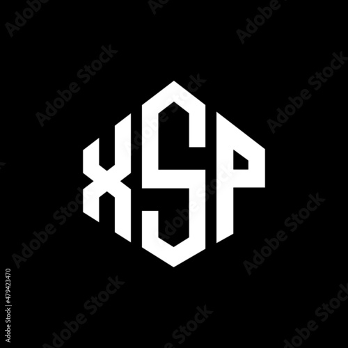 XSP letter logo design with polygon shape. XSP polygon and cube shape logo design. XSP hexagon vector logo template white and black colors. XSP monogram, business and real estate logo.