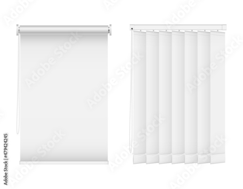Canvastavla Set of vertical blinds for window, element interior