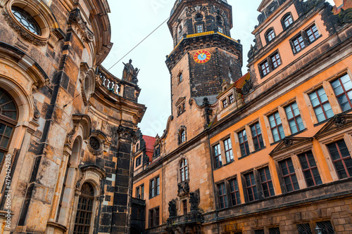 Exterior view of the Residenzschloss in the old town of Dresden, Germany