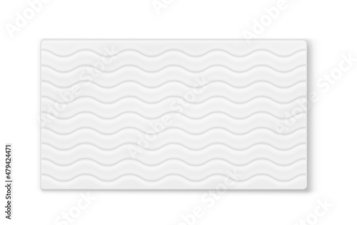 Realistic white double orthopedic mattress to sleep. Comfortable soft mattress of sprung latex, foam