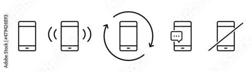 Smartphone message icon. Phone device elemets. Smartphone line icons template. Stock vector