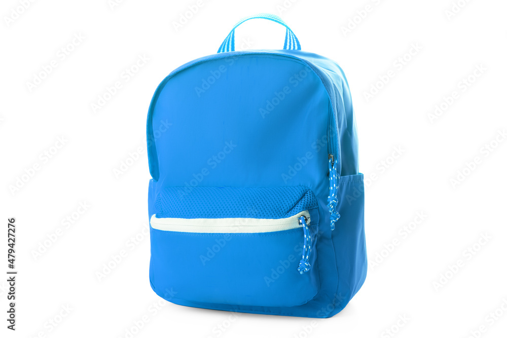 Blue school backpack isolated on white Blue school backpack isolated on white