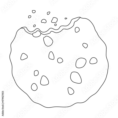 Cookies with crumbs vector icon.Outline vector icon isolated on white background cookies with crumbs.