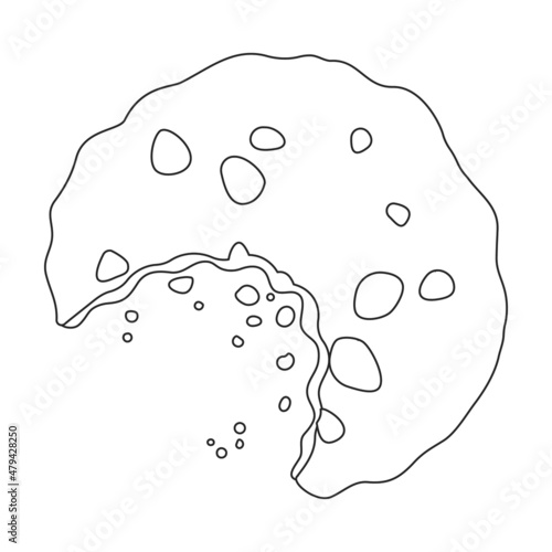 Cookies with crumbs vector icon.Outline vector icon isolated on white background cookies with crumbs.
