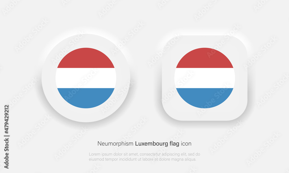 Flag of luxembourg illustration vector icon in trendy neumorphism design. Vector EPS 10 Flag of luxembourg illustration vector icon in trendy neumorphism design. Vector EPS 10