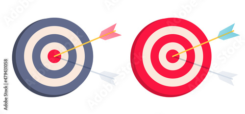 Vector set icons of target with arrow.