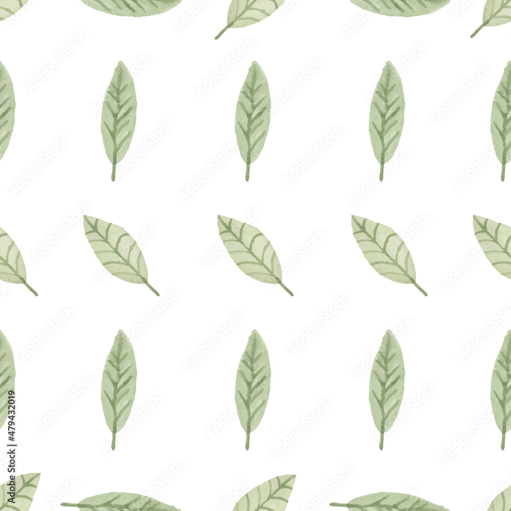 Watercolor leaf seamless pattern Watercolor leaf seamless pattern