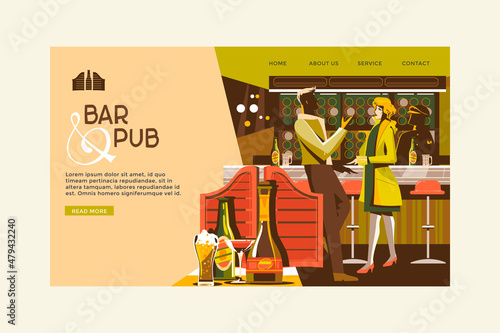 Bar and Pub Landing Page Concept