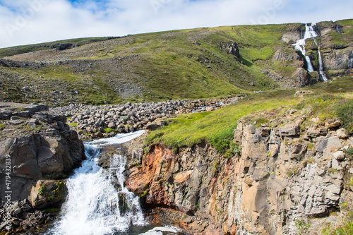 Rjukandafoss waterfall in Jokuldalur in Iceland
