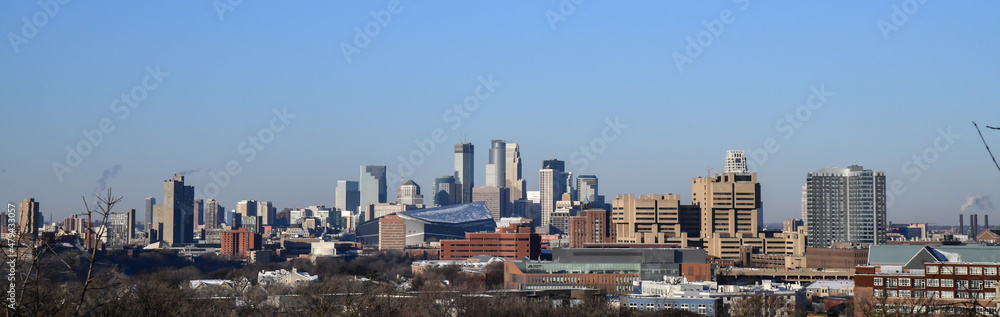 city skyline in winter city skyline in winter