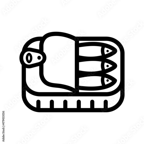 Canned sardines fish outline icon