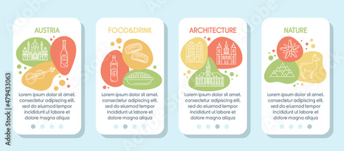 Austria flat vector banner for travel tourism