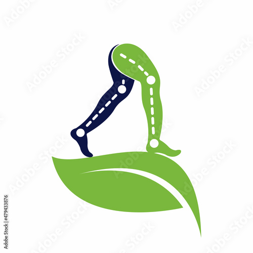 Prosthetic Leg Logo Template Design. Orthopedic and Physiotherapy clinic vector design.