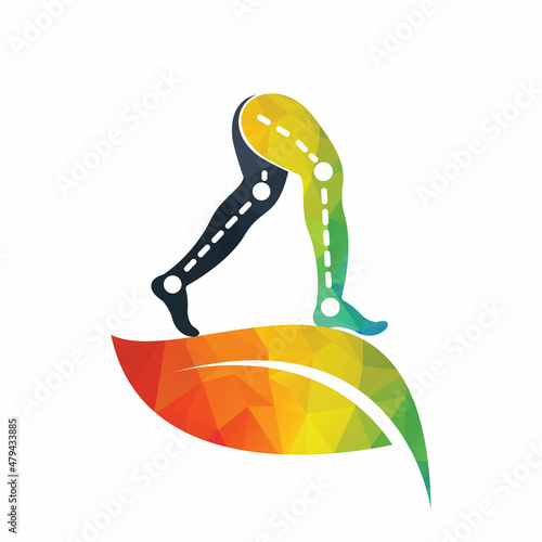 Prosthetic Leg Logo Template Design. Orthopedic and Physiotherapy clinic vector design.