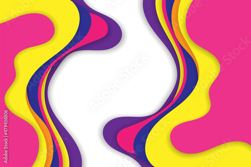 Vector 3d abstract background with paper cut shape. colorful carving art.