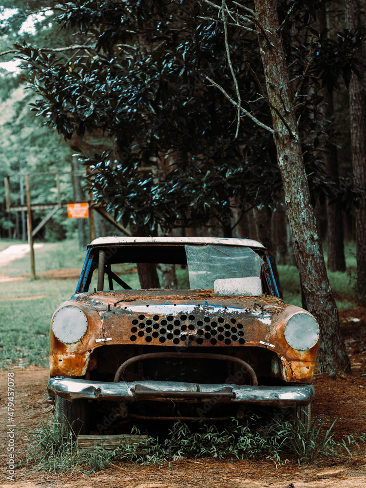 abandoned car
