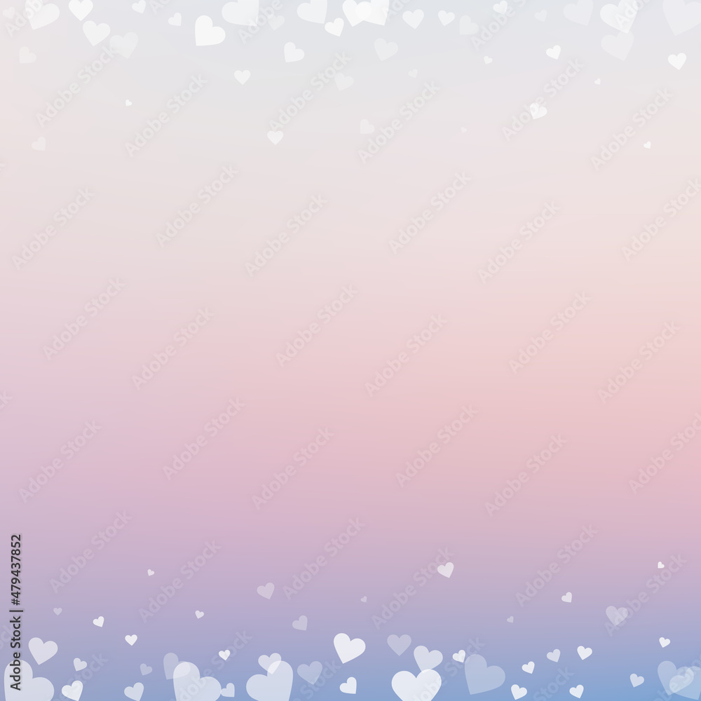 White heart love confettis. Valentine's day border White heart love confettis. Valentine's day border
