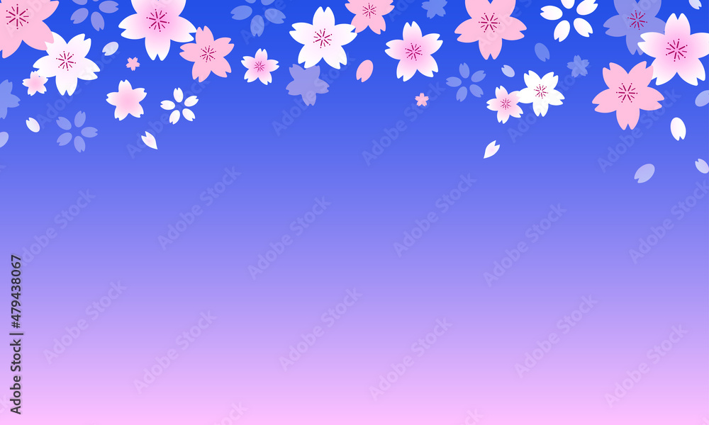 sakura桜・春のおしゃれなイラスト・ベクターフレーム素材