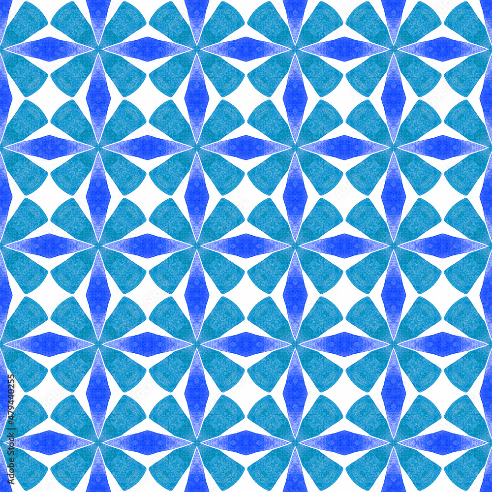 Hand drawn green mosaic seamless border. Blue Hand drawn green mosaic seamless border. Blue
