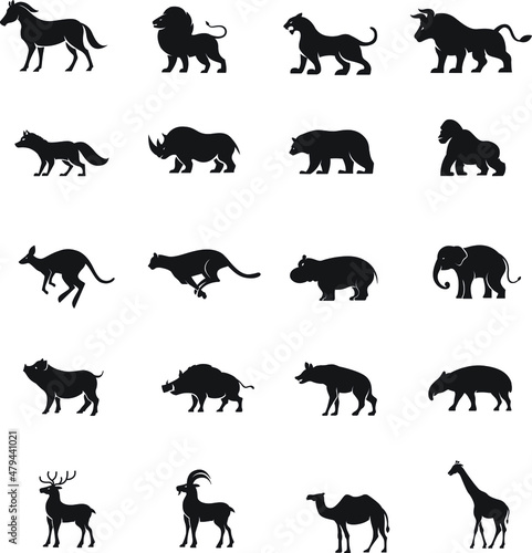 animals silhouettes set