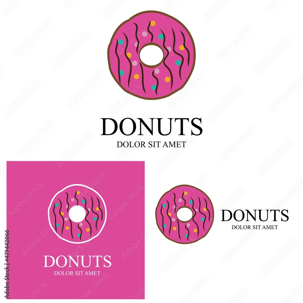 Donuts illustration logo vector template