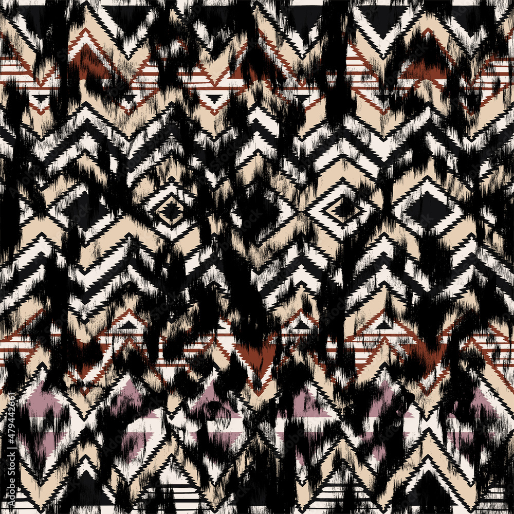 Seamless watercolor ethnic pattern
