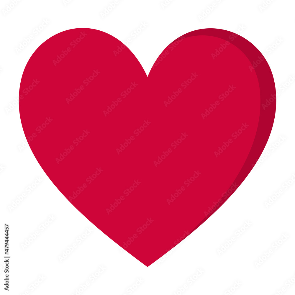 A heart, a symbol of love and Valentine's Day. A flat red icon is isolated on a white background. Vector illustration.
