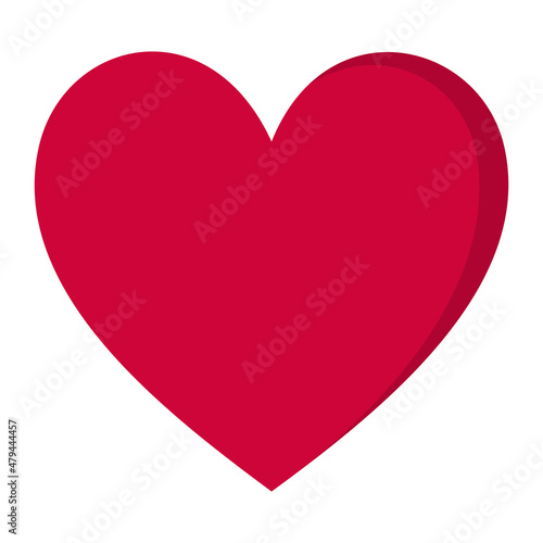 A heart, a symbol of love and Valentine's Day. A flat red icon is isolated on a white background. Vector illustration.