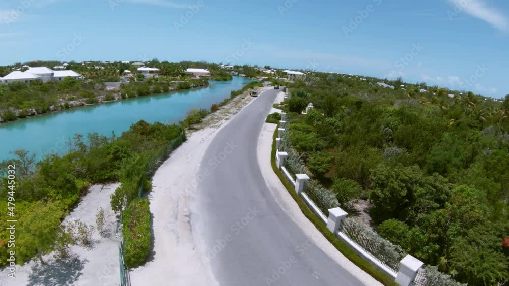 Flying above the beach and valley and island shoreline with clear turquoise water. Beautiful location on the coast of Grand Turk Island 4K FPV Flying above the beach and valley and island shoreline with clear turquoise water. Beautiful location on the coast of Grand Turk Island 4K FPV