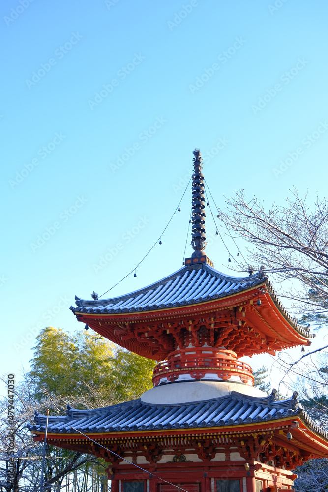 小江戸川越 喜多院の正月に雪が降った景色 小江戸川越 喜多院の正月に雪が降った景色