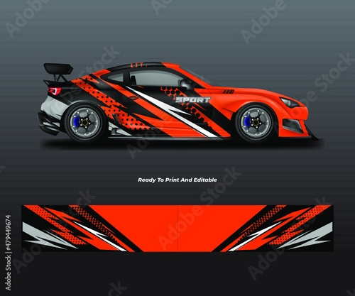 Car Wrap Background Racing Design Vector