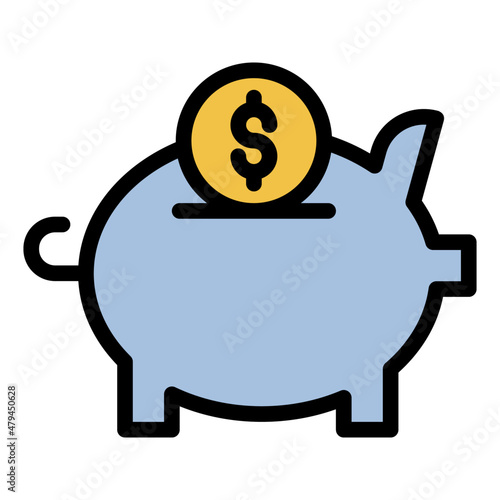 pig piggy bank coin saving invest investment money business plan icon