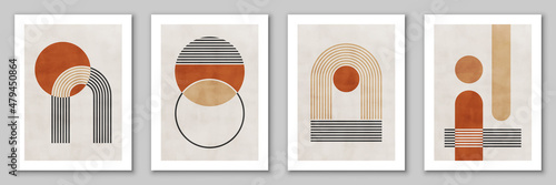 Abstract art, set of  geometric backgrounds. Design for poster, wall decoration, cover. EPS10 vector template.