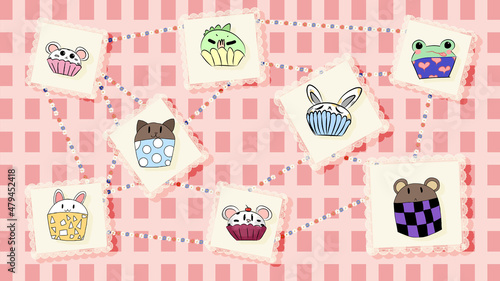 cute cupcake cartoon background