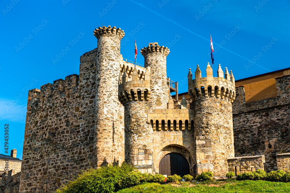 Templar Castle in Ponferrada - Castile and Leon, Spain