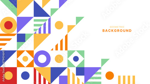 Geometric background with colorful shape
