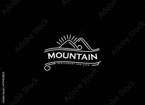 Mountain Nature Vintage Retro logo design