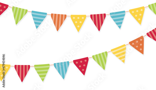 Colorful bunting flags. Vector illustration.