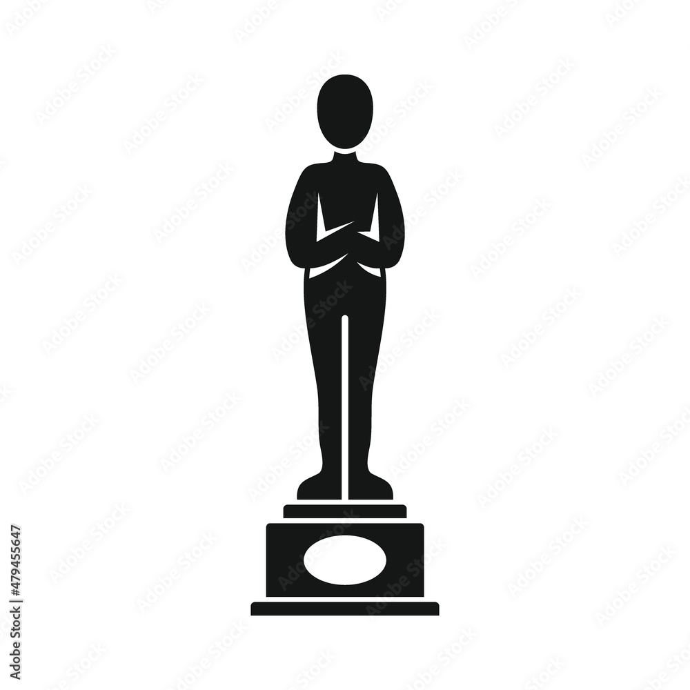 Vector award winner black simple icon isolated on white Vector award winner black simple icon isolated on white