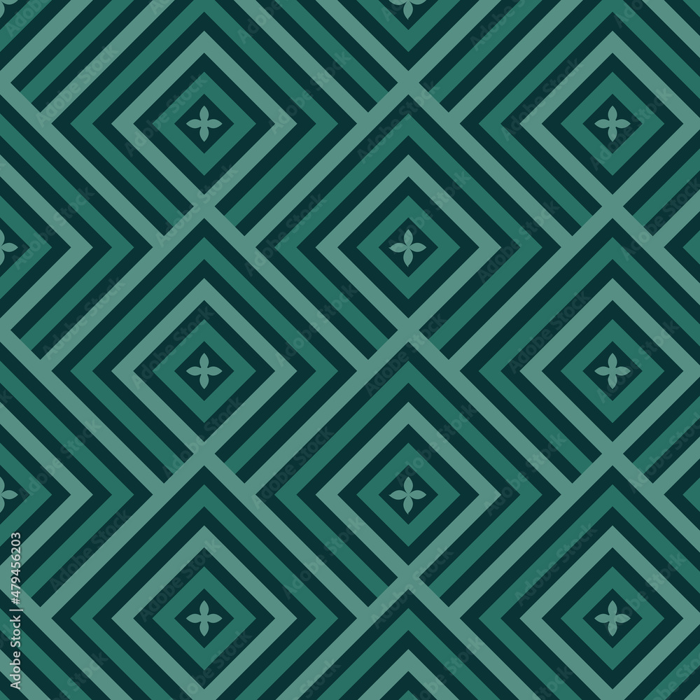 Emerald green geometric forms seamless pattern print. Digital background, vector illustration, surface design Emerald green geometric forms seamless pattern print. Digital background, vector illustration, surface design