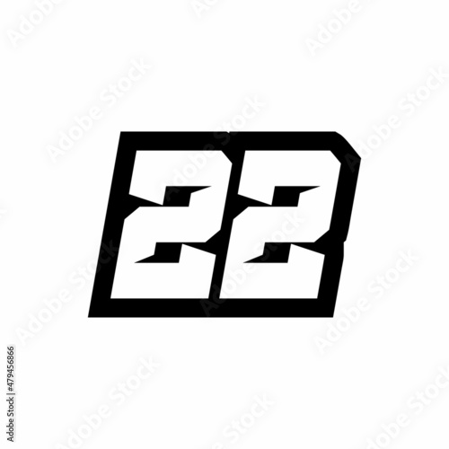 Racing number 22 logo design