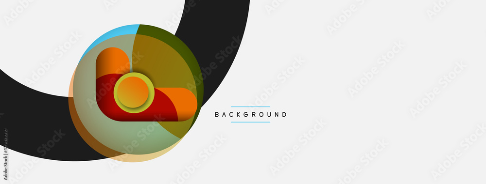 Circle and round shapes abstract background. Vector illustration for wallpaper banner background or landing page Circle and round shapes abstract background. Vector illustration for wallpaper banner background or landing page