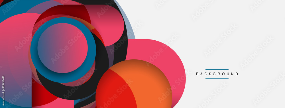 Circle and round shapes abstract background. Vector illustration for wallpaper banner background or landing page Circle and round shapes abstract background. Vector illustration for wallpaper banner background or landing page