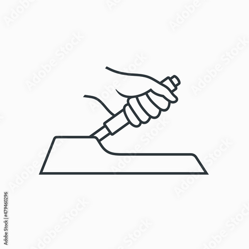 illustration of hand brake, brake symbol, vector art.