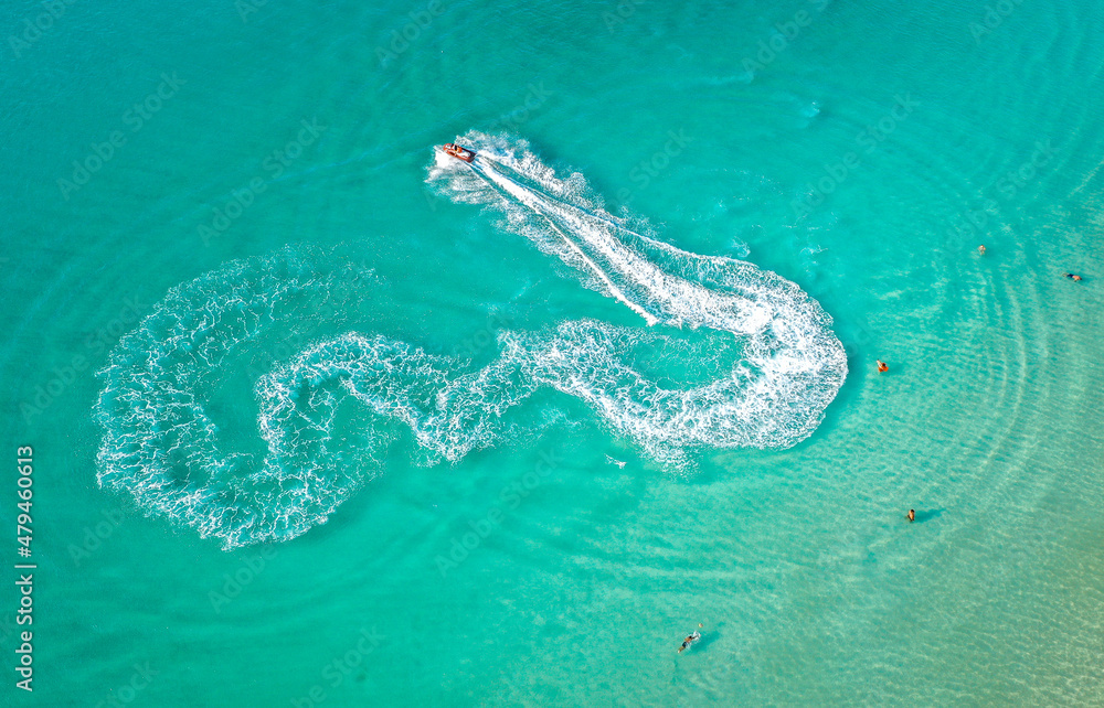Aerial view of Jetski ride in Phuket, Thailand Aerial view of Jetski ride in Phuket, Thailand