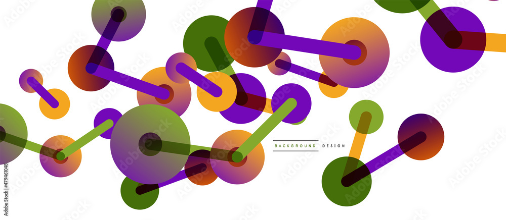 Abstract background. Round dots connected by lines. Trendy techno business template for wallpaper, banner, background or landing Abstract background. Round dots connected by lines. Trendy techno business template for wallpaper, banner, background or landing