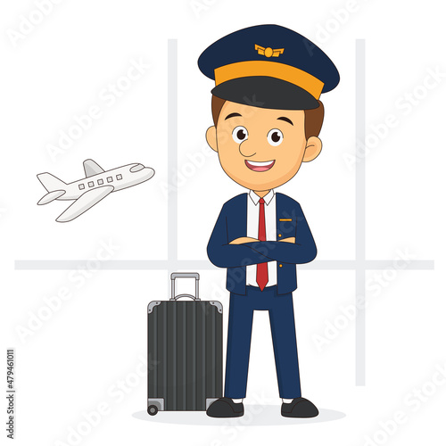 Aircraft staff. aircrew in uniforms pilots