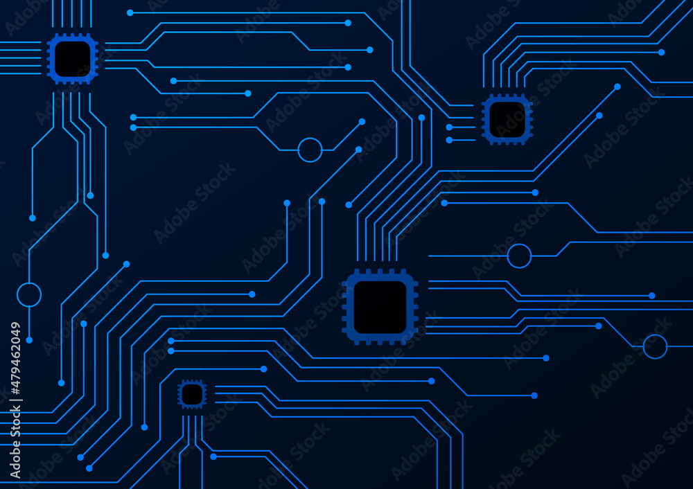 Obraz premium Circuit technology background with hi-tech digital