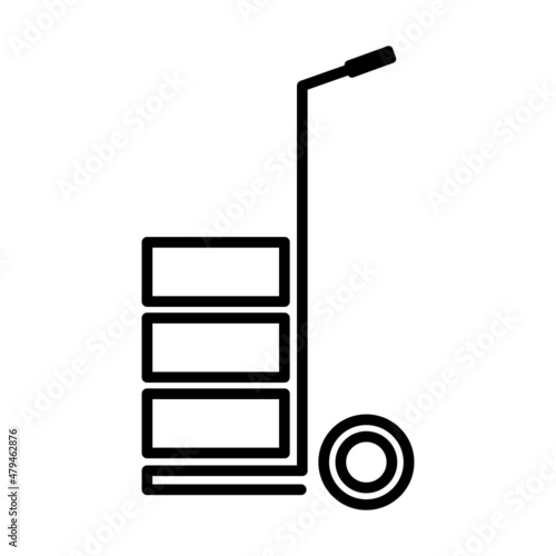 Moving dolley lifting stuff icon illustration