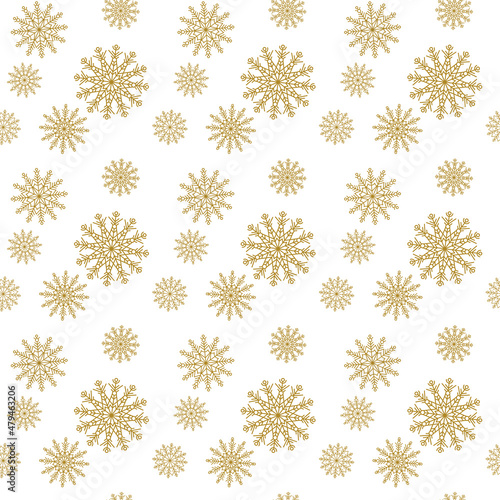 Seamless background with snowflakes. Winter illustration for New Year or Christmas.